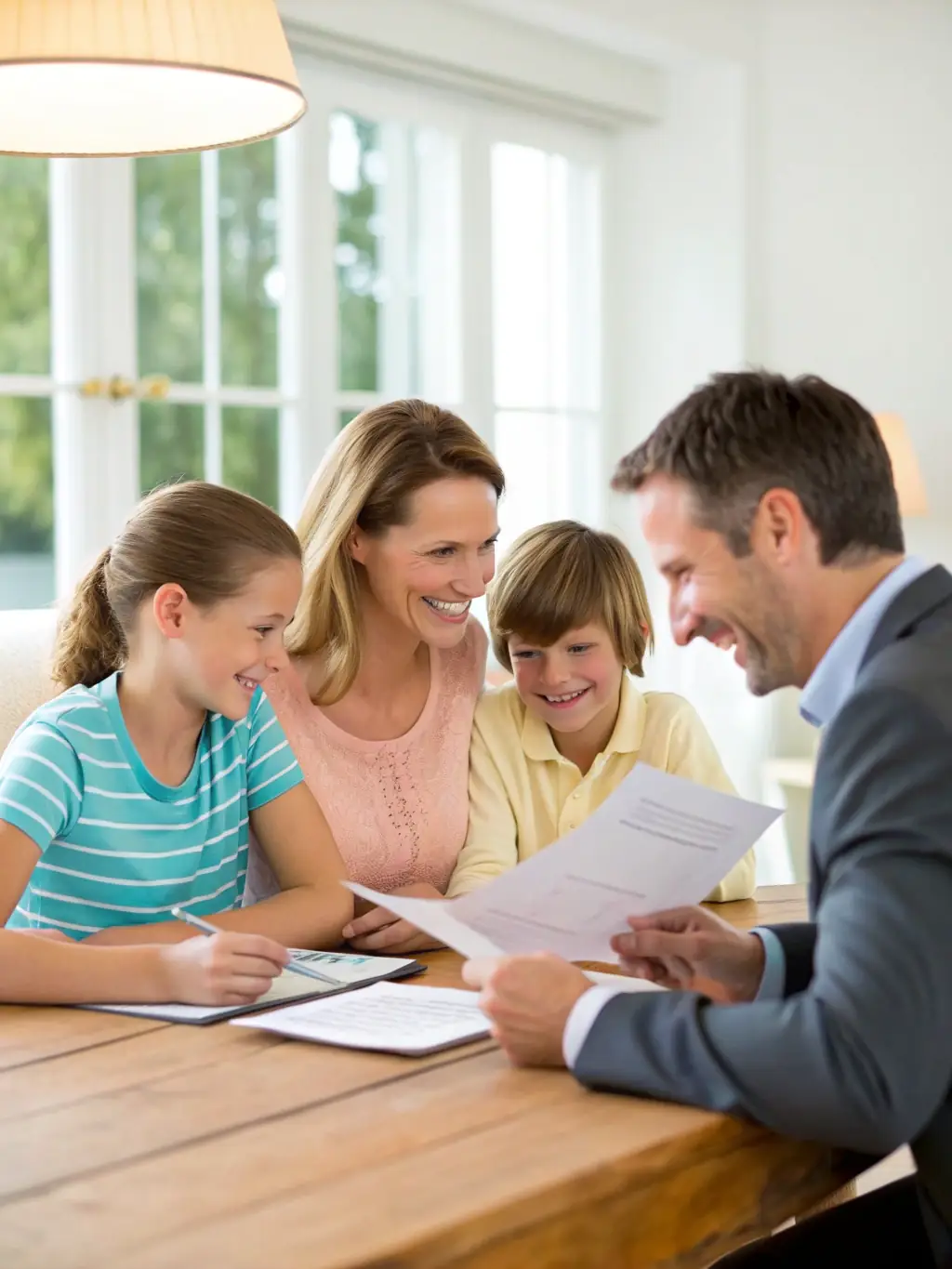 An image of a family reviewing estate documents with a financial advisor in a professional office setting, symbolizing Inheritance Tax Planning.
